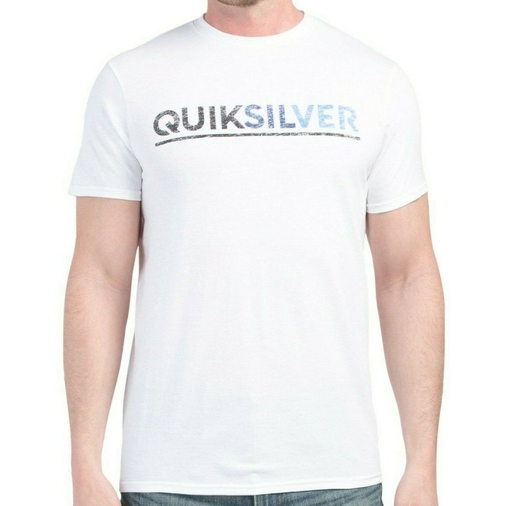 NWT QUIKSILVER MEN'S WHITE CREW NECK SHORT SLEEVE T-SHIRT SIZE S M